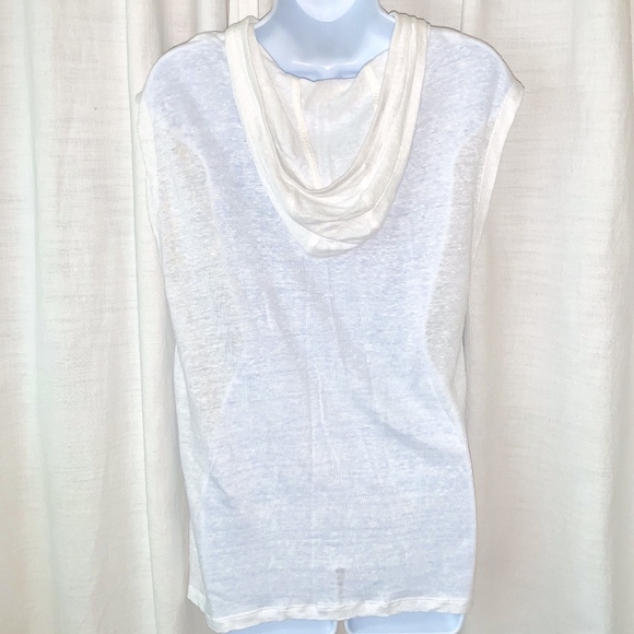NWOT-Vince Women's Linen Hooded Tee, Optic White! - Picture 5 of 6